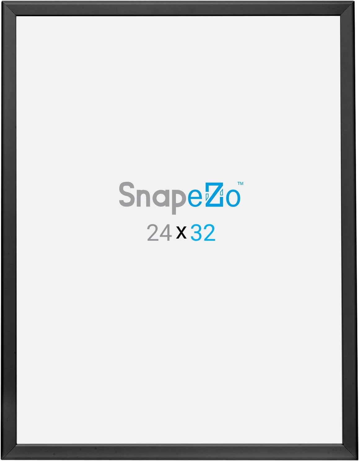 SnapeZo Poster Frame 24x32, Black, 1.25 Inch Aluminum Profile, Front-Loading Snap Frame, Wall Mounting, Professional Series