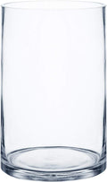 Royal Imports Flower Glass Vase Decorative Centerpiece for Home or Wedding - Cylinder Shape (5" Wide x 7" Tall, Clear)