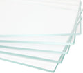 12" W x 38" L - Tempered Rectangle Glass Shelf Without Frame (5 Pieces Set) - 3/16" Thick -Pencil Polished
