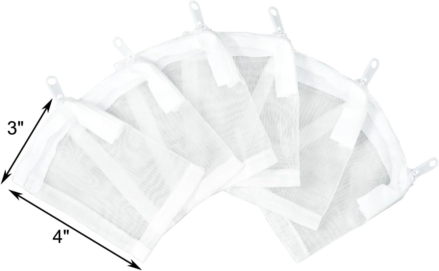 AQUANEAT Aquarium Filter Media Bags 6pcs Fish Tank Extra Fine 100 Micron Mesh Bags with Plastic Zipper for Activated Carbon (3” x 4”)