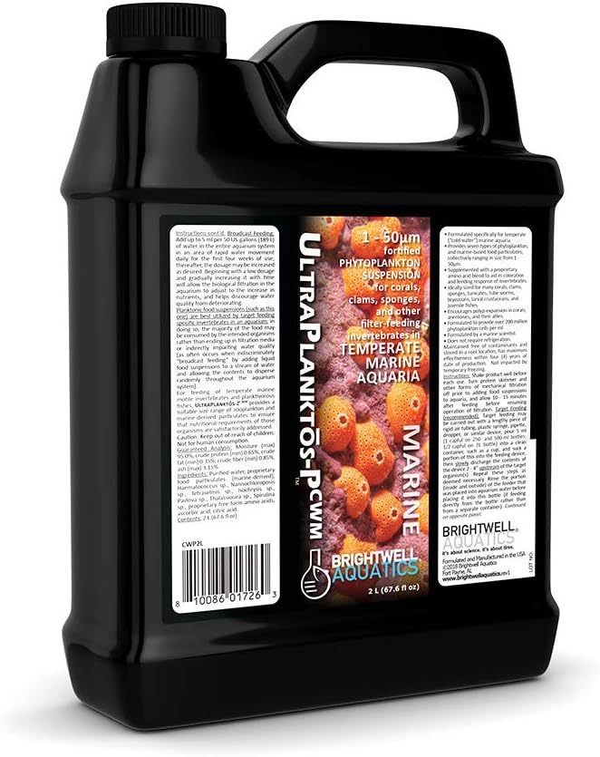 Brightwell Aquatics Ultraplanktos P CWM - Liquid Phytoplankton Food Suspension for Corals and Invertebrates in Temperate Marine Aquariums