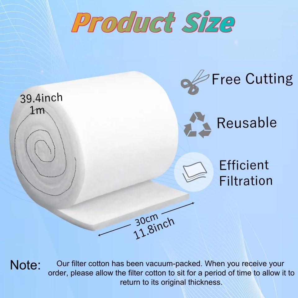 Aquarium Filter Pad 39.4 x 11.8in Aquarium Filter Media for Crystal Clear Water Fish Tank Ponds Garden Saltwater Fershwater Plant Trutle