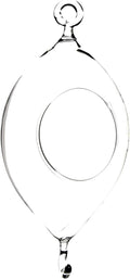 WGV Hanging Terrarium, Width 3.5", Height 7", Oblong, Double Hook, DIY Air Succulent Planter, Clear Glass Vase Orb, Candle Holder for Windowsill Outdoor Garden Decor, 1 Piece