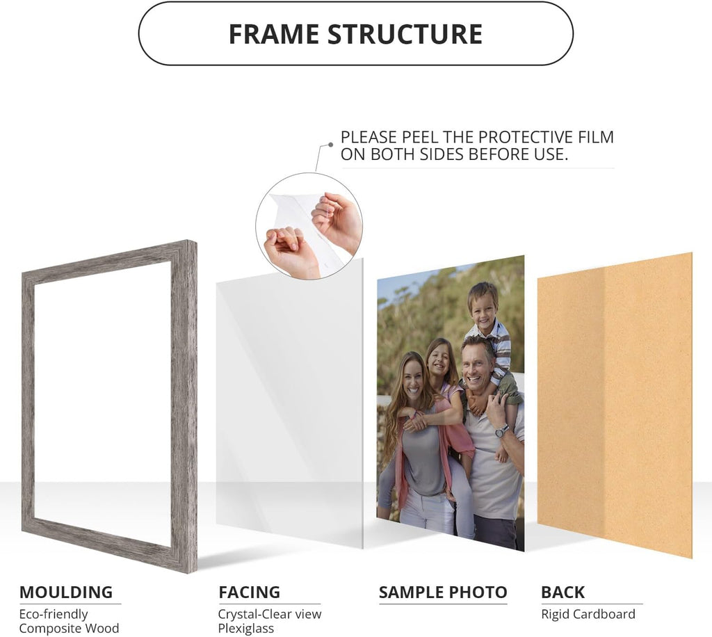 wallsthatspeak 19x25 Gray Barnwood Picture Frame for Puzzles Posters Photos or Artwork