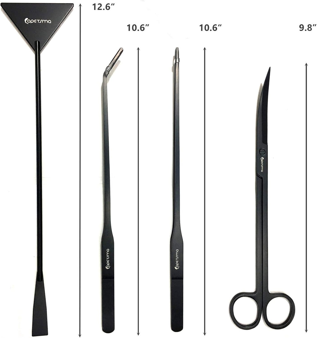 Aquarium Tweezers, Capetsma Stainless Steel Aquarium Plant Tools Long Aquascaping Tools Scissors Spatula Aquatic Plants Tool Set For Freshwater and Saltwater