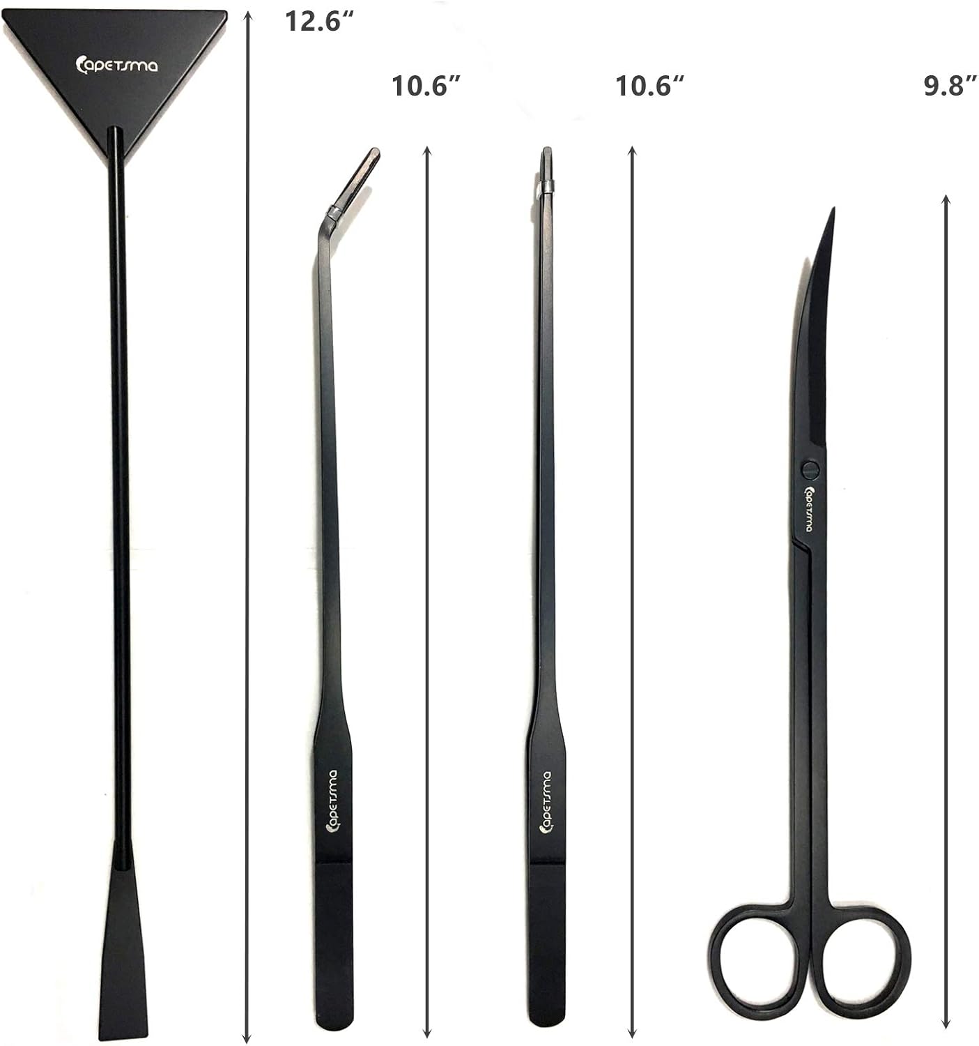 Aquarium Tweezers, Capetsma Stainless Steel Aquarium Plant Tools Long Aquascaping Tools Scissors Spatula Aquatic Plants Tool Set For Freshwater and Saltwater