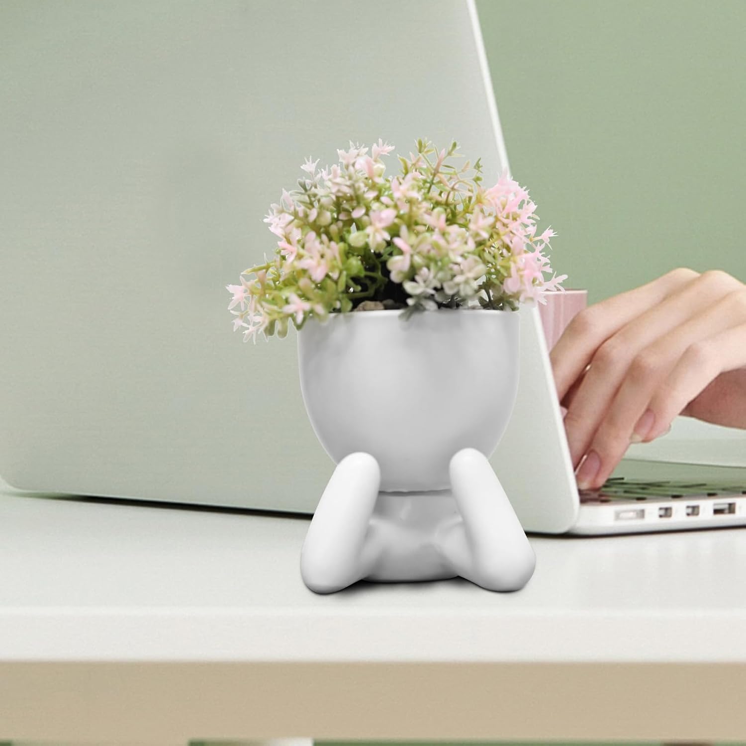 Zerzsy Desk Decorations for Women Office Small Office Desk Decor - Decorative Plants - Bathroom Shelf Decor Accent Women Cute Cubicle Accessories - Set of 1