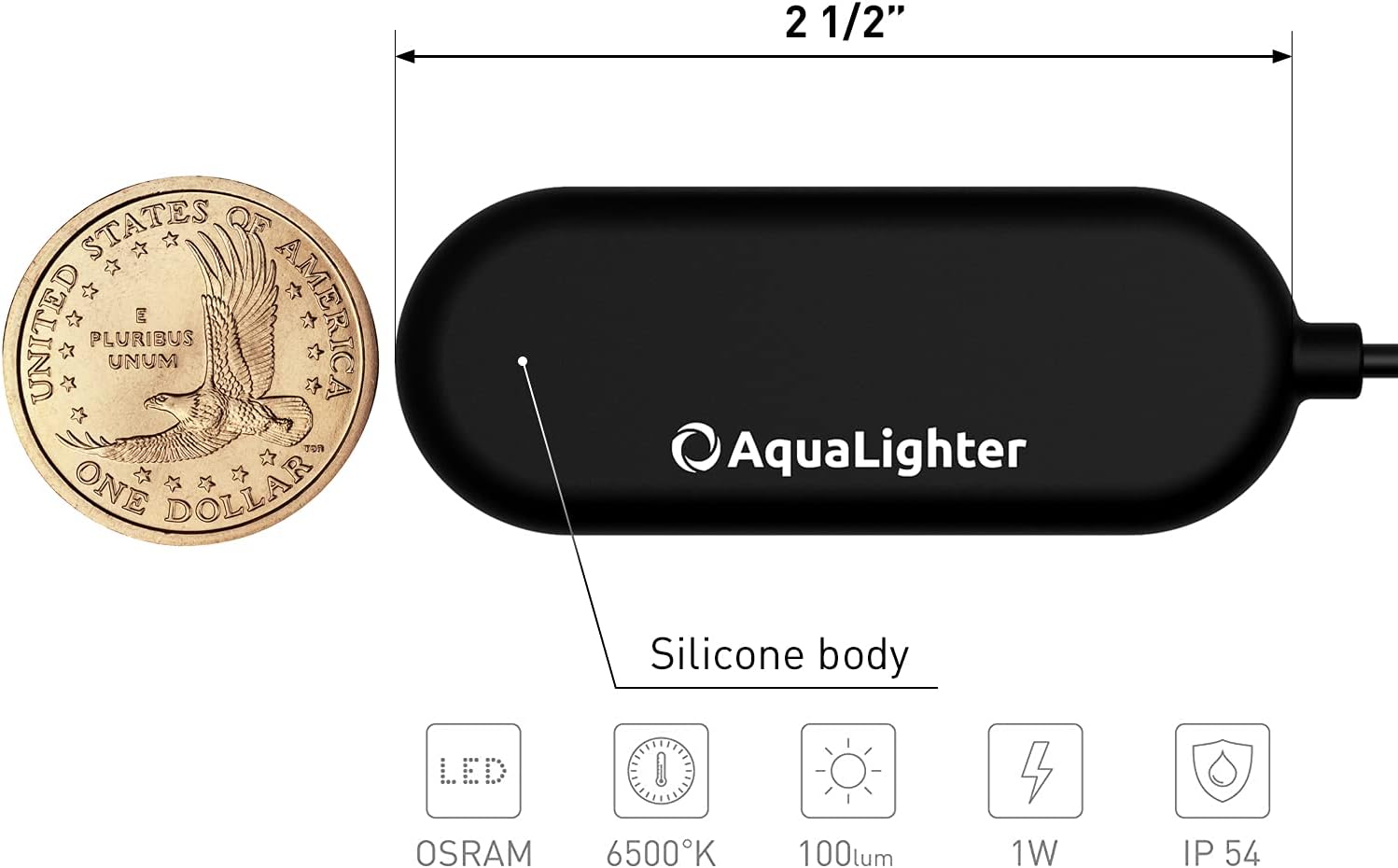 Led Aquarium Light - Innovate Flexible LED lamp Freshwater Aquarium - Fish Tank Light - Pico&Nano Soft Plus (for Aquariums up to 3 gal, Black)