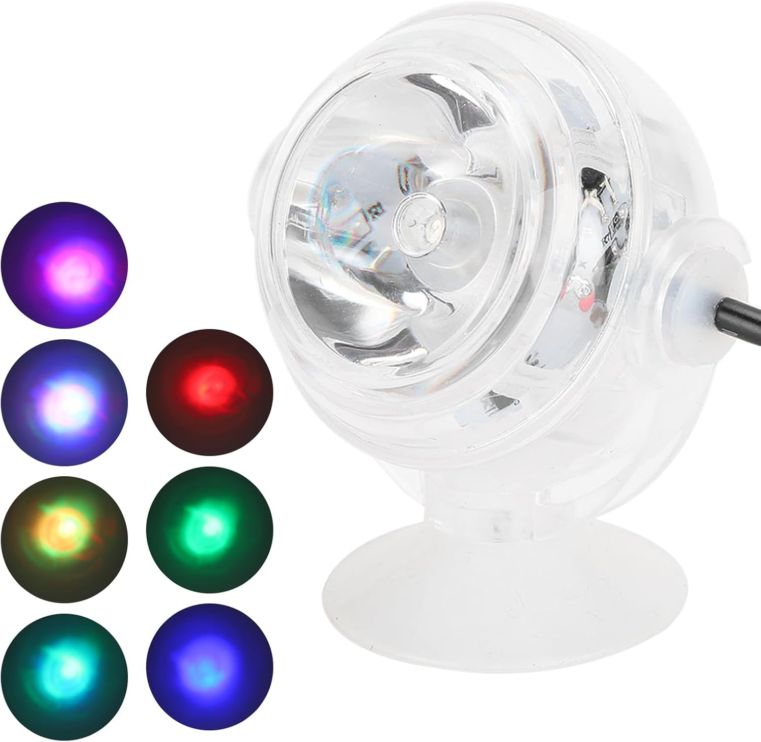 GLOGLOW Aquarium LED Light, Submersible Color Changing Fish Tank Light USB Night Spot Lamp for Freshwater Saltwater Tanks Reef Fish Decoration(Colorful)