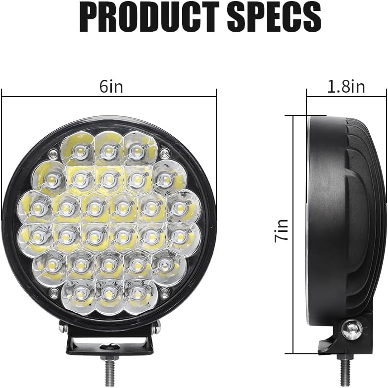 EXZEIT 6 inch 224w Led Driving Lights, 22400 lumens Fog Light Ofroad Lights for Jeep Trucks SUV ATV, 12V/24V