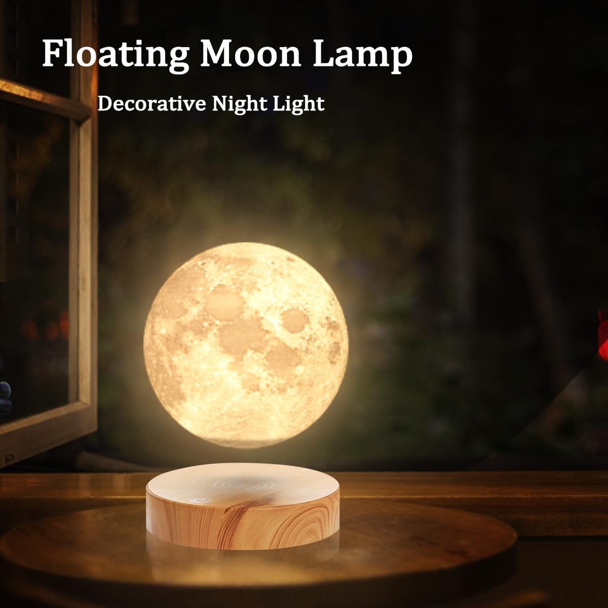 VGAzer Levitating Moon Lamp,Floating Moon lamp,Floating and Spinning in Air Freely with 3D Printing Moon Lamp Has 16 Colors 20 Modes for Unique Christmas Gifts,Room Decor,Office Toys