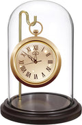 JUXYES Clear Watch Glass Display Dome Cloche With Hook, Dome Cloche with Hook with Wooden Base, Transparent Dome Cloche Bell Terrarium Jar Glass Cloche Bell Jar Display for Watch Ornaments