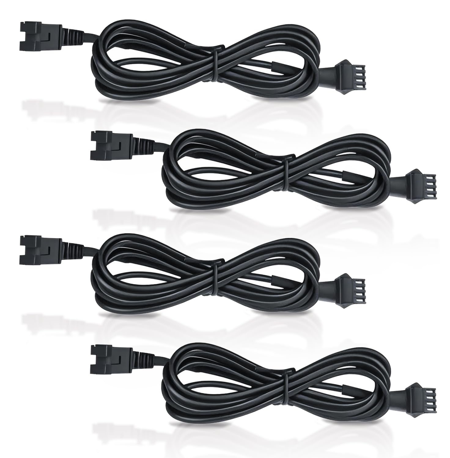 4 Pcs 4 Pin 60 inch LED Rock Light Extension Cable, Rock Light Extension Wire 4 Pin RGB Connector with High-Purity Copper & PVC Insulation for Motorcycle, ATV, Car,Trucks, RV & Neon Strip