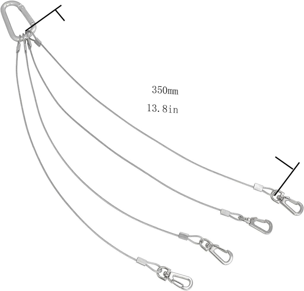 Rope Hanger 2pcs 304 Stainless Steel Basket Plant Hanger Holder Light Hanging Wire Rope for Light-Emitting Diode Grow Light, Aquarium Lighting Tank Lamp, Indoor and Outdoor Plant 34cm