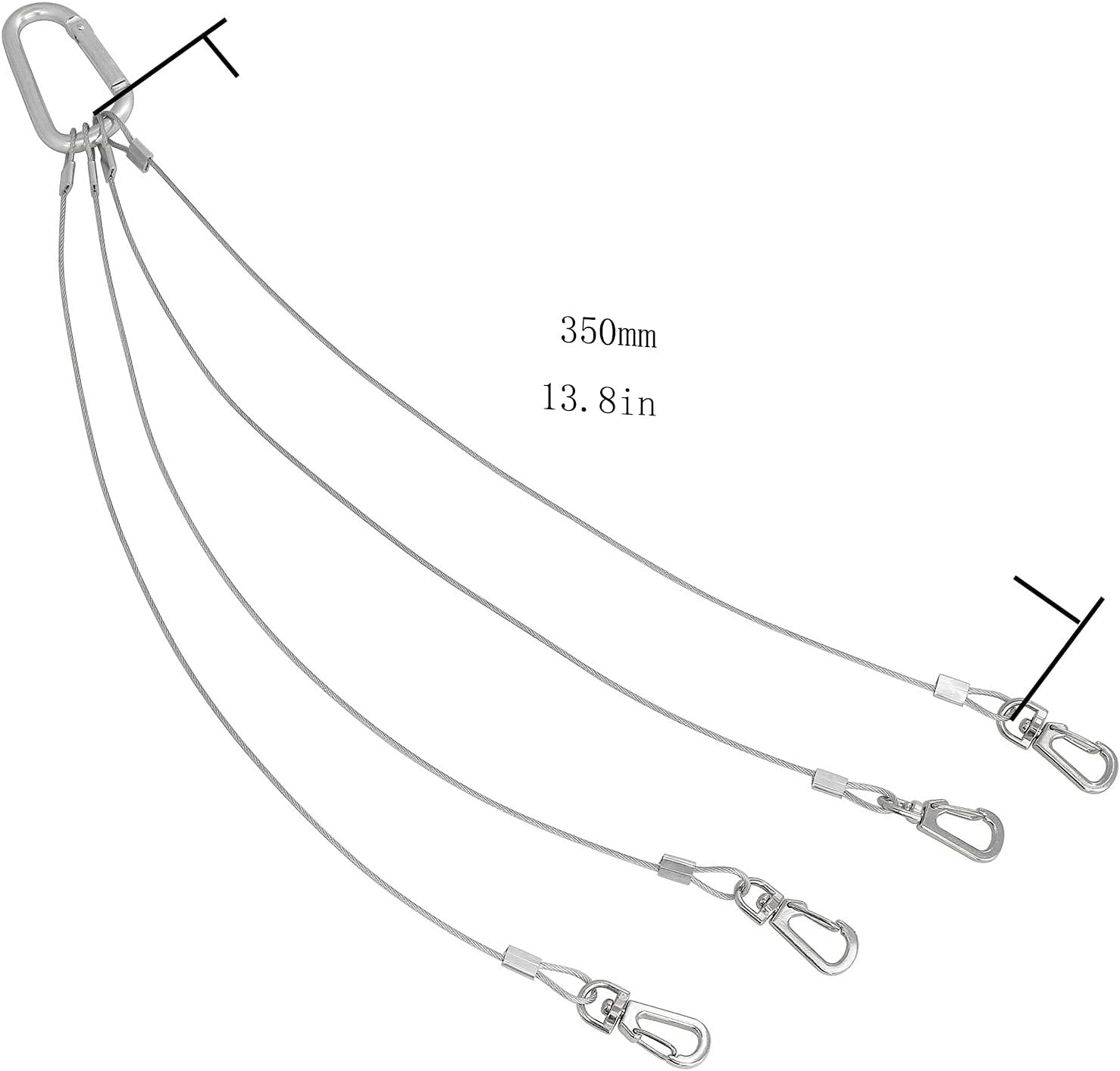 Rope Hanger 2pcs 304 Stainless Steel Basket Plant Hanger Holder Light Hanging Wire Rope for Light-Emitting Diode Grow Light, Aquarium Lighting Tank Lamp, Indoor and Outdoor Plant 34cm