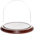 Plymor 5.5" x 5.5" Glass Display Dome Cloche (Dark Mahogany Veneer Base)