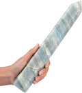 JIC Gem Natural Trolleite Obelisk Tower Wand Large Healing Crystal Point Wand 6 Faceted Reiki Chakra Meditation Therapy Home Decor Crystal Gift 1.7-2.2 Lbs
