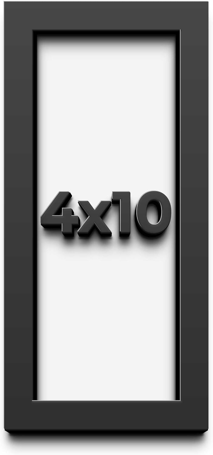 4x10 Black Shadow Box Frame - Contemporary Wood Shadow Box Complete with UV Acrylic, Foam Board Backing & Hanging Hardware