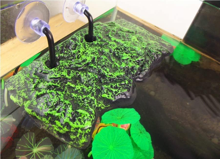 Turtle Basking Automatic Floating Turtle Pier Terrapin Dock Frogs Reptile Ramp Terrarium Ornament with Suction Cup for Semi Aquatic Animals(S)