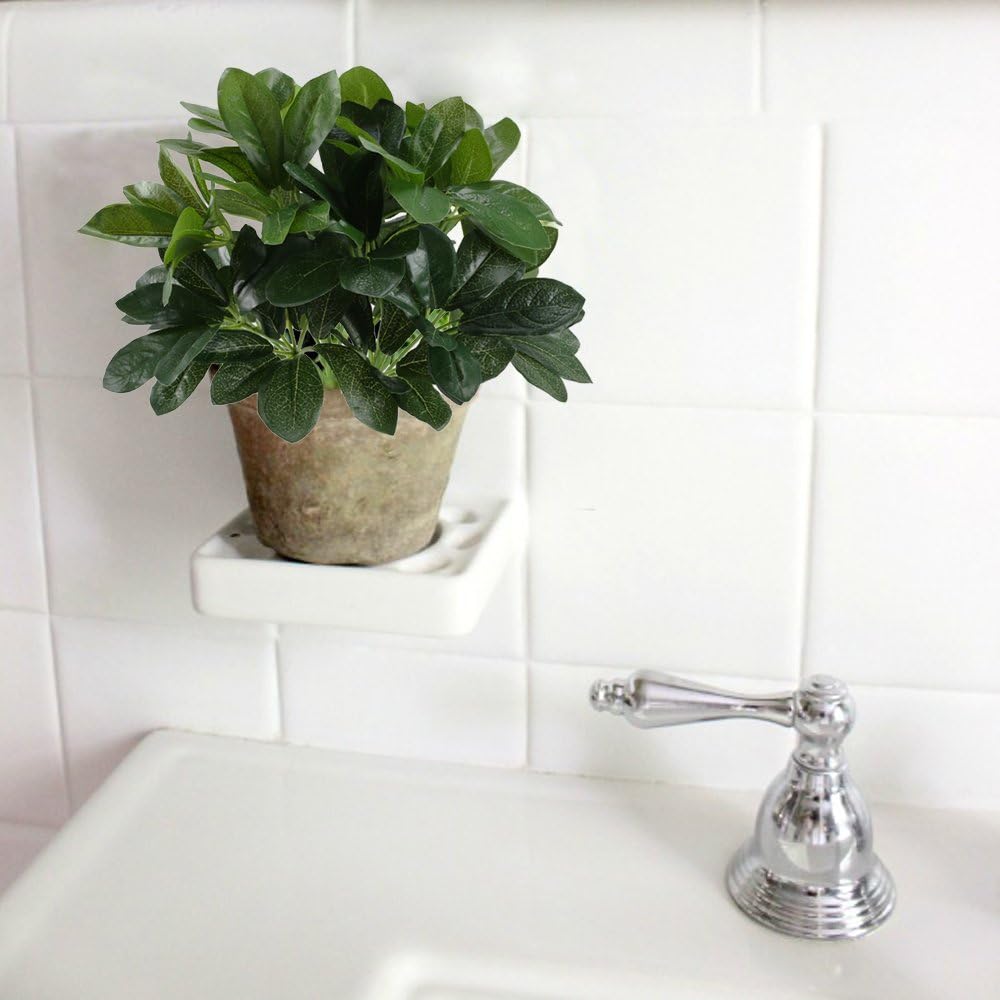GTIDEA Artificial Shrubs Plants Fake Silk Schefflera Bushes Real Touch Faux Greenery Leaf Arrangements Indoor Outdoor Garden Office Home Table Centerpieces Wall Hanging Décor 2pcs