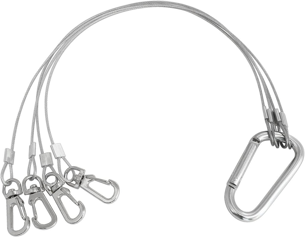 Rope Hanger 2pcs 304 Stainless Steel Basket Plant Hanger Holder Light Hanging Wire Rope for Light-Emitting Diode Grow Light, Aquarium Lighting Tank Lamp, Indoor and Outdoor Plant 34cm