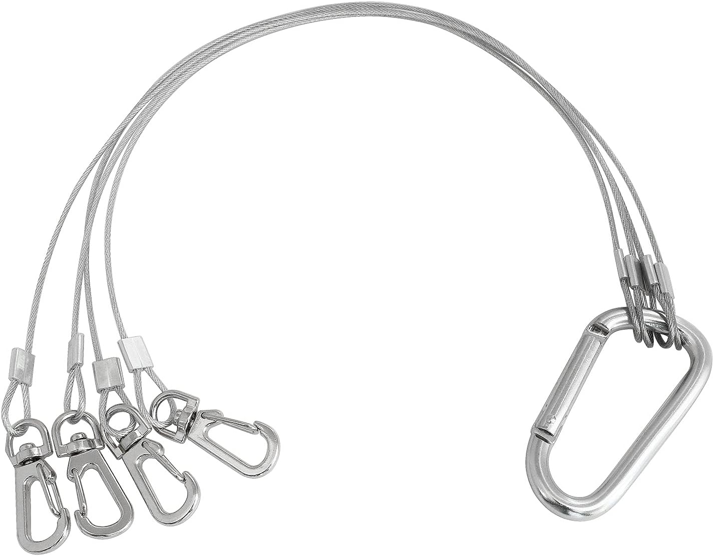 Rope Hanger 2pcs 304 Stainless Steel Basket Plant Hanger Holder Light Hanging Wire Rope for Light-Emitting Diode Grow Light, Aquarium Lighting Tank Lamp, Indoor and Outdoor Plant 34cm