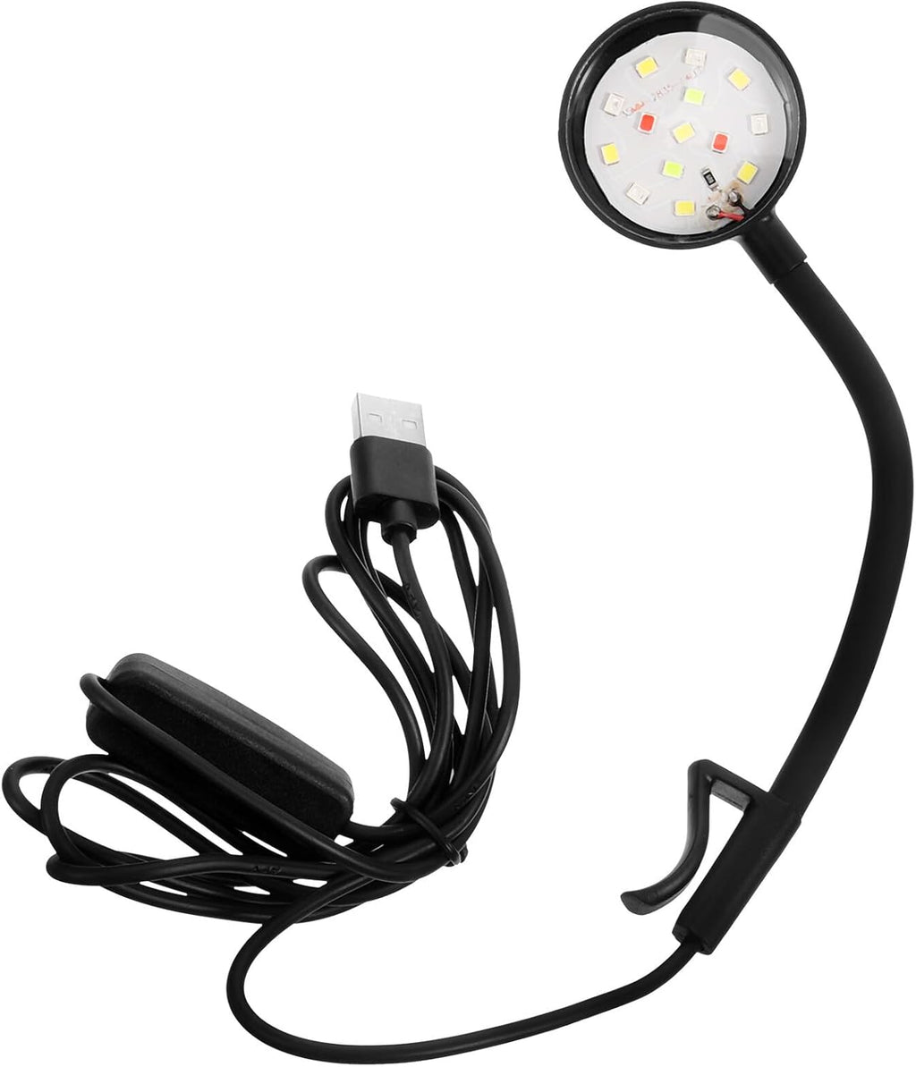 Gadpiparty Clip Aquarium LED Light Rotatable Compact Fish Tank Lamp with Bright LED for Mariculture and Plant Growth Lighting for Reef Tanks and Reptile Farming