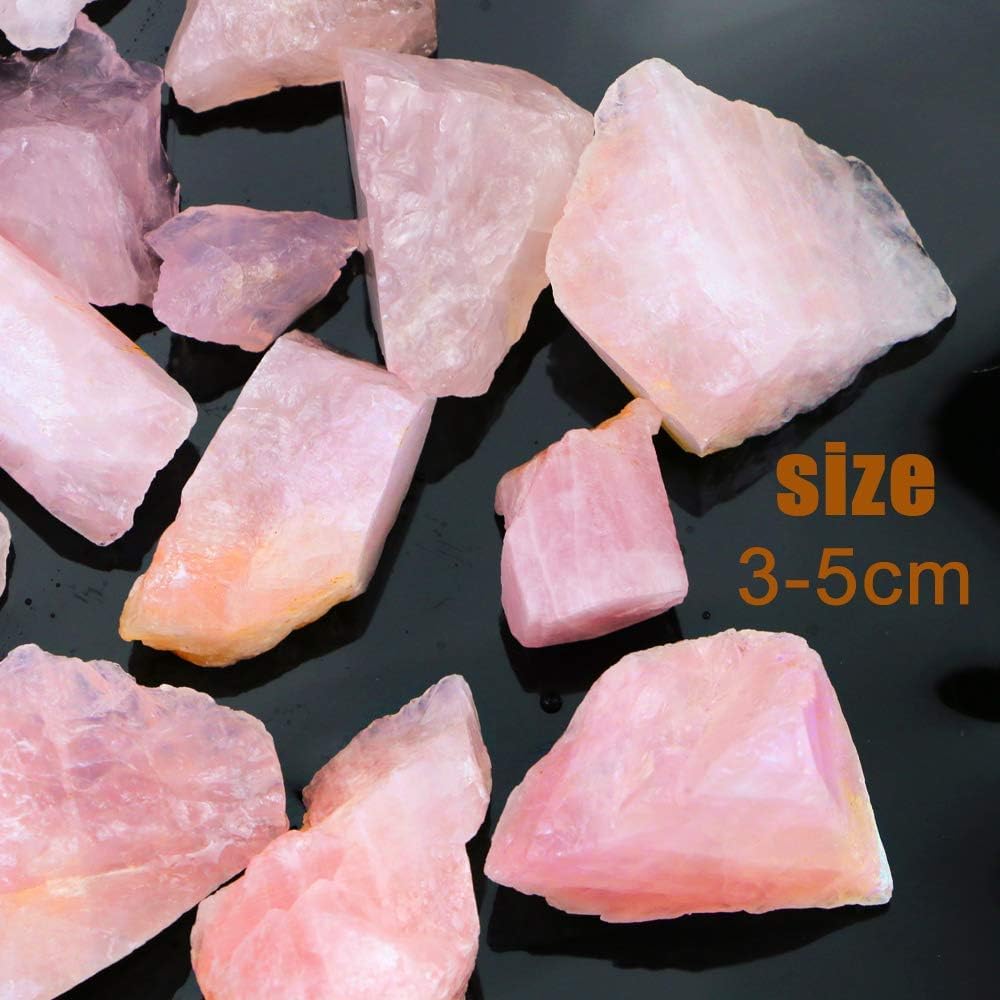 2lb/950g Rough Natural Rose Quartz Crystal Raw Stone Gemstone Crystal Rock for Cabbing,Tumbling,Cutting,Polishing,Lapidary,Wire Wrapping,Healing Reiki,Jewelry Making,Home Decoration(Pink)
