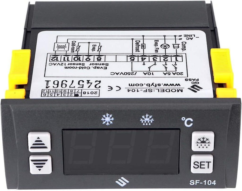 MXBAOHENG Thermostat Temperature Controller SF-104 Digital Display Temperature Regulator 110V Evaporator Fan Controller Defrost Heating Wire Controller
