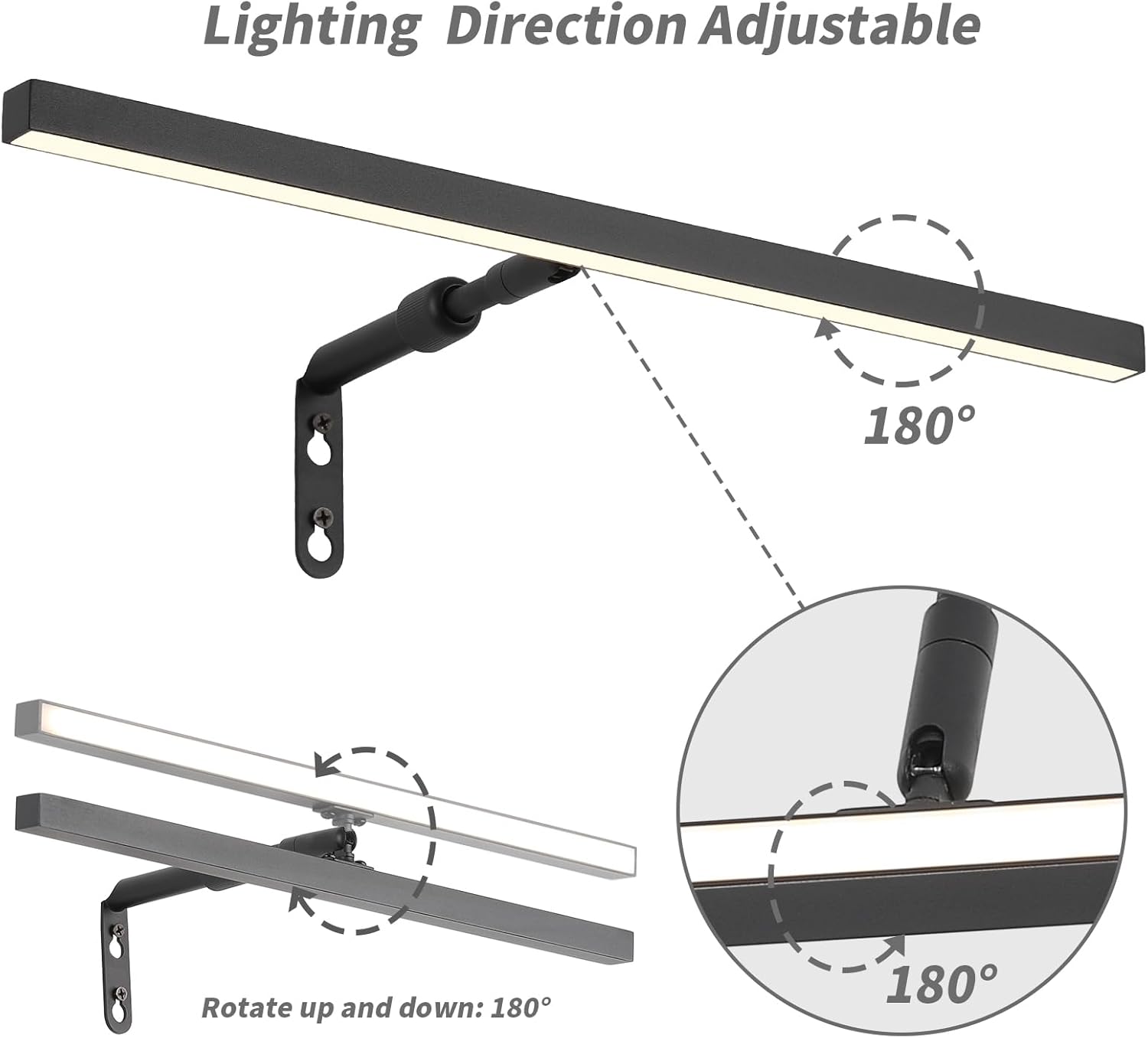 Picture Lights for Paintings Plug in, 16" 4W Adjustable LED Picture Light Art Light with Timer, Remote Control Gallery Painting Wall Light for Picture Display Frame Dartboard Art Work (Black)