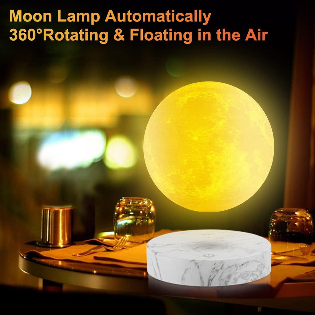 VGAzer Levitating Moon Lamp, Floating Moon Lamp,Floating and Spinning in Air Freely with Adjustable Bightness Moon Night Light for Unique Gifts,Room Decor,Office Desk Tech Toys (16 Colors)