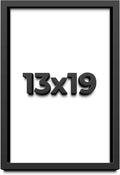 13x19 Shadow Box Black Display Frame | 1 Inch Deep Solid Wood Shadowbox Display Frame | UV Resistant Acrylic Plexiglass, Acid Free Backing, and Hanging Hardware | Dugan Picture Frame Style