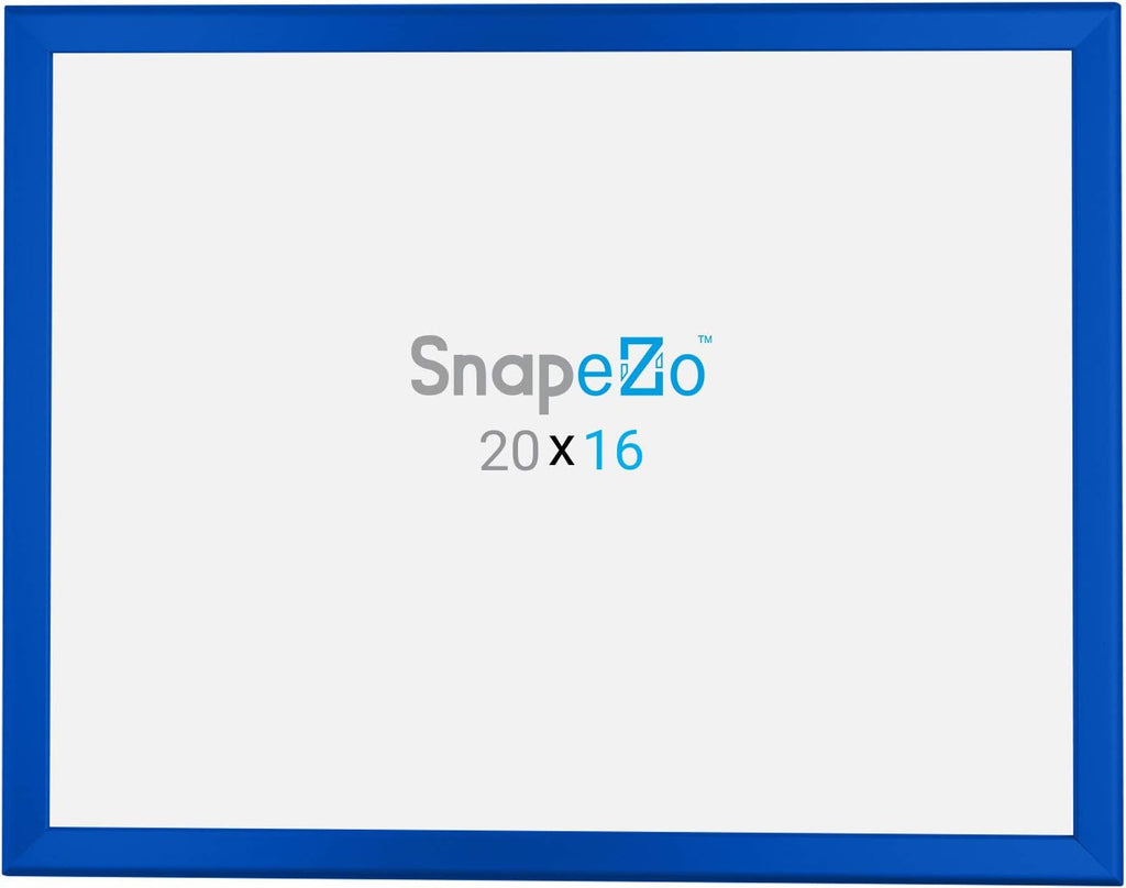 SnapeZo Photo Frame 16x20, Blue, 1.25 Inch Aluminum Profile, Front-Loading Snap Frame, Wall Mounting, Professional Series