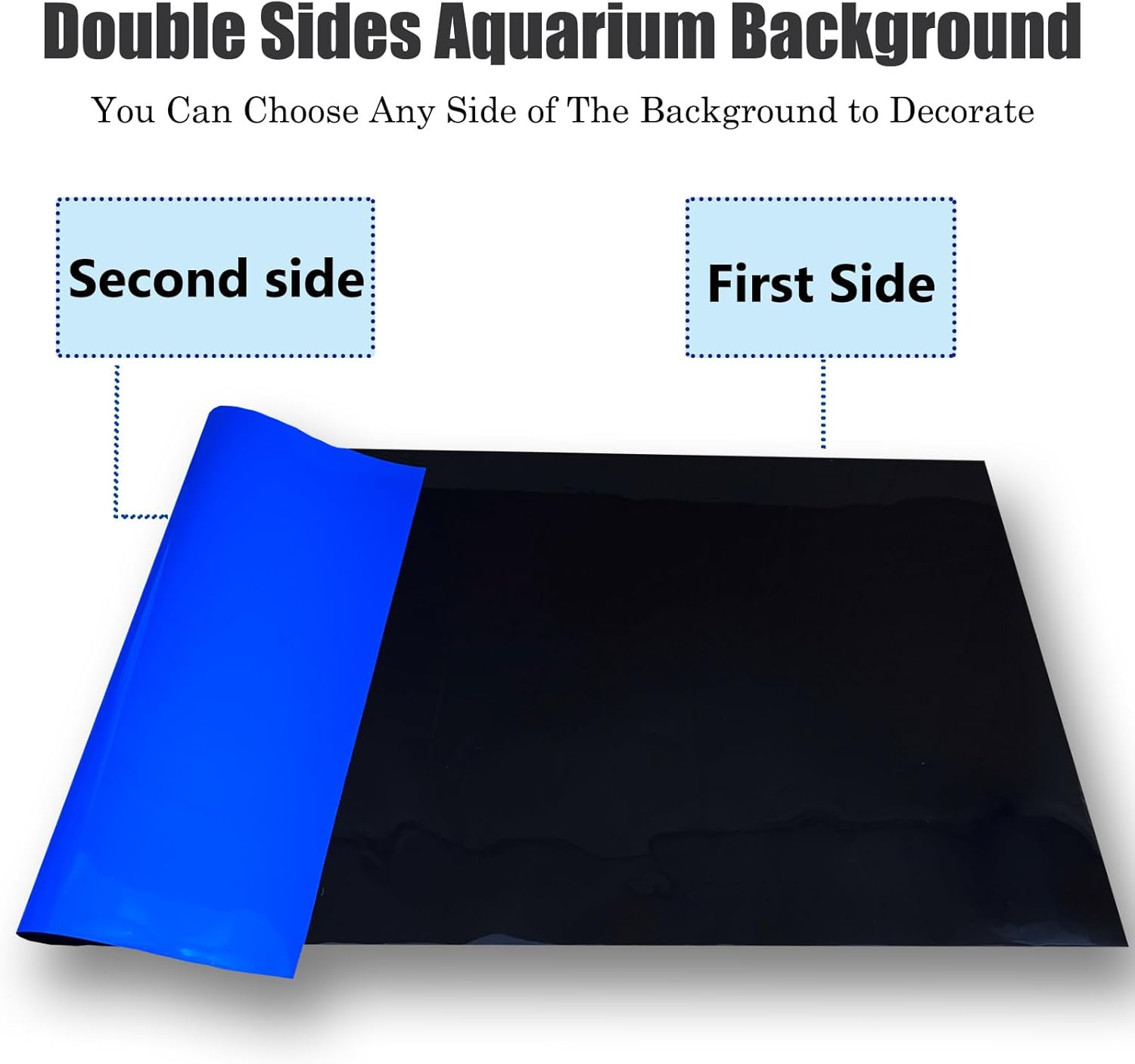 Blue Black Aquarium Background Poster Fish Tank Background Wallpaper Aquarium Backdrop Double-Sided Fish Tank Decorations Paper 16"x 33"