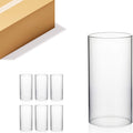 WGVI Hurricane Candle Holder Sleeve, Wide 3", Height 6", Clear Glass Cylinder Candleholder, Chimney Tube, Open Ended Candle Shade, 6 Pieces Bulk
