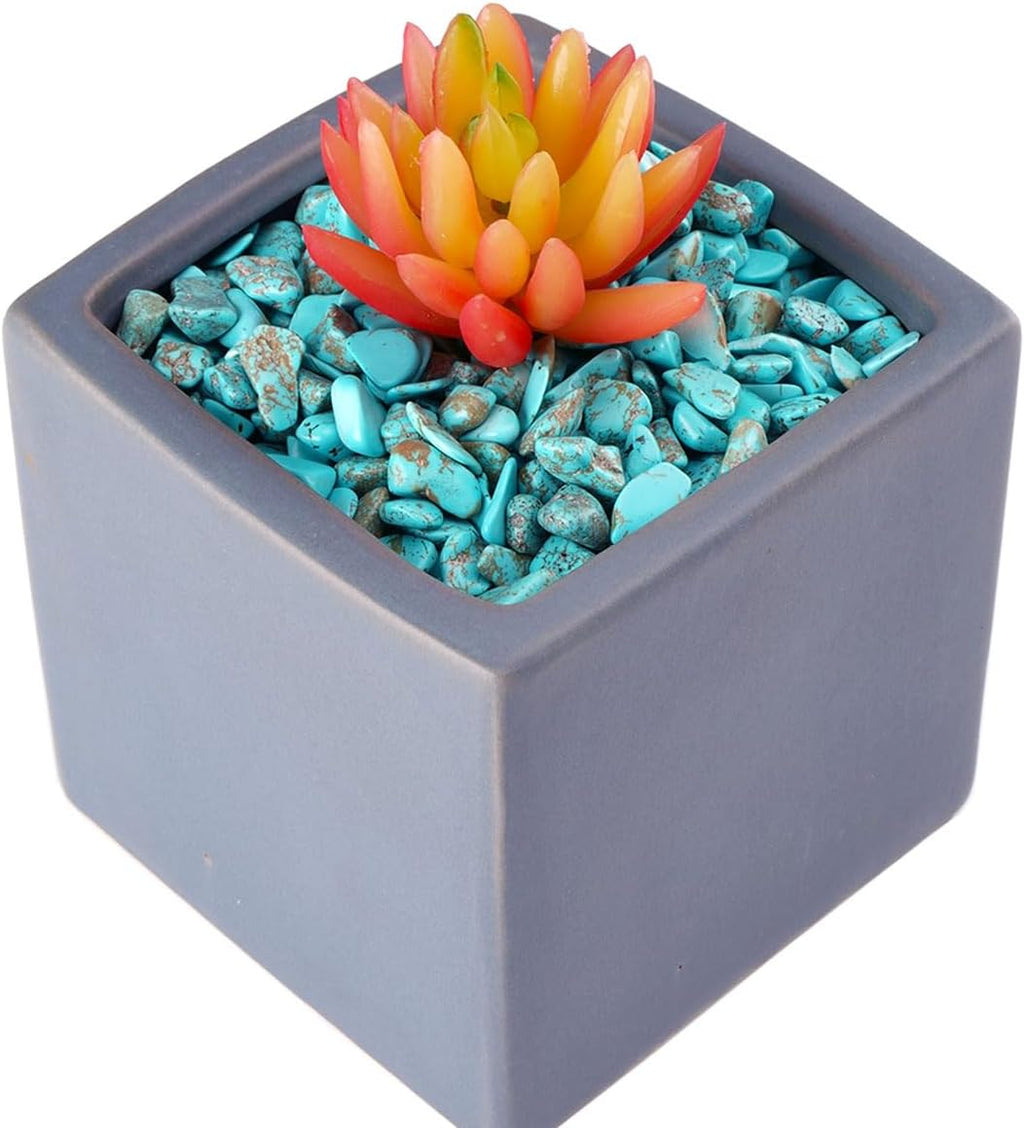 WAYBER 2 Lbs/920g Green Turquoise Decorative Stones Irregular Aquarium Pebbles Crystal Rocks Quartz Gravels for Fish Turtle Tank/Succulent Plants/Air Plants Decoration (Fill 2 Cups)