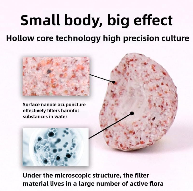 Aquarium Biological Filter Media Hollow Center Ceramic Rings + Bio Balls for Fish Tank (Hollow Bio Balls)