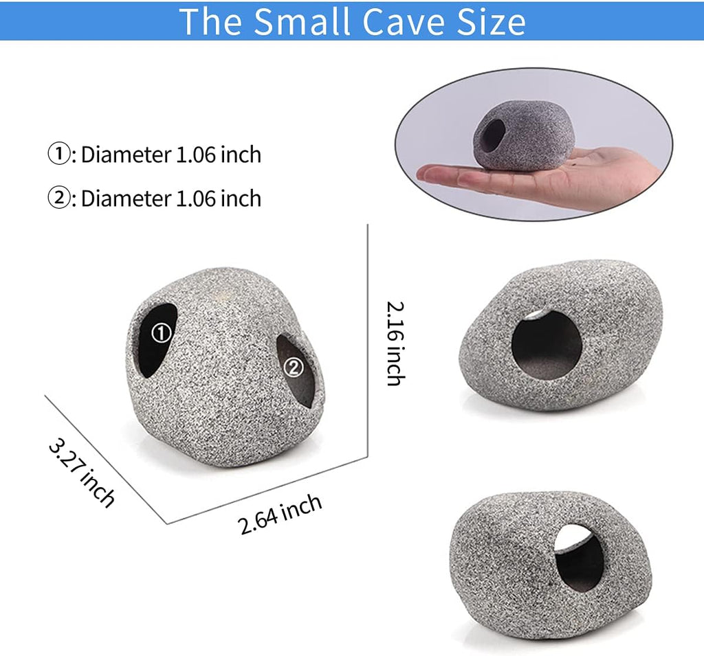 Aquarium Hideaway Rock Cave for Aquatic Pets to Breed, Play and Rest, Stackable Aquarium Cichlid Cave, Betta Hideout and House, Safe and Non-Toxic Ceramic Fish Tank Decorations