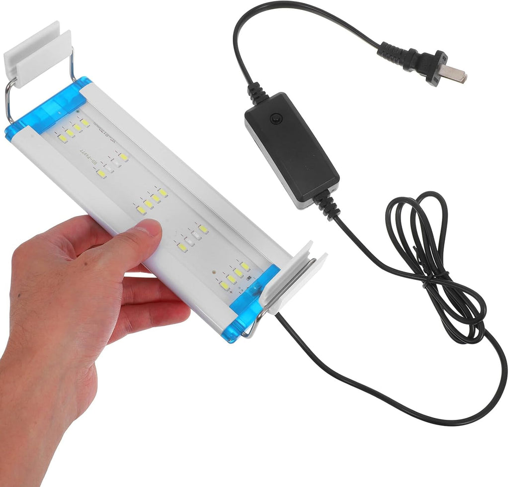 High Transmittance LED Aquarium Light Blue White Planting Light with Adjustable Mount Bracket for Fish Tank Lighting Construction Energy Efficient US Plug Compatible