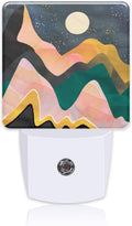 Plug in Night Lights Abstract Mountains Night Sky and Moon Nightlight Plug Into Wall Dusk to Dawn Sensor LED Night Light for Kid Girls Boys Room Decor,Hallway,Kitchen,Bathroom,Nursery,Stairs