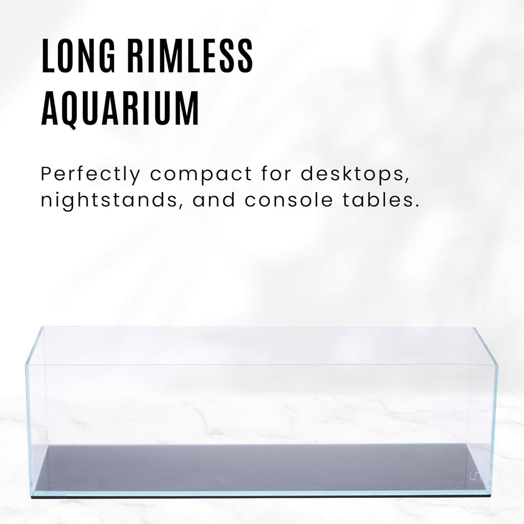 UNS Ultra Clear Rimless Tank - 11.8GAL | 45L - 35.43x7.87x9.84 | 90x20x25 CM, 6mm Glass Thickness, Leveling Mat Included - Low Iron, High Clarity Fish Tank w/ 45° Mitered Edge - [90B]