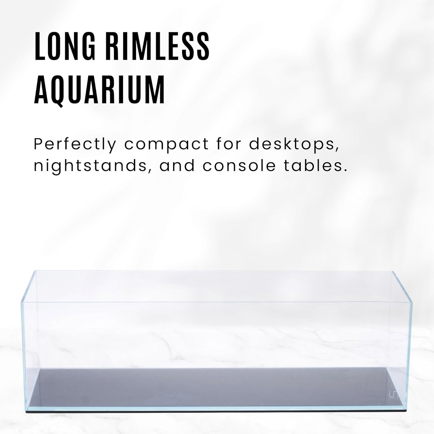 UNS Ultra Clear Rimless Tank - 11.8GAL | 45L - 35.43x7.87x9.84 | 90x20x25 CM, 6mm Glass Thickness, Leveling Mat Included - Low Iron, High Clarity Fish Tank w/ 45° Mitered Edge - [90B]