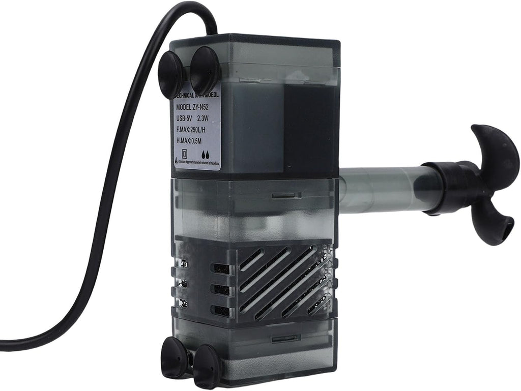 Zerodis USB Filter Filters Power Fish with Multiple Function Low Noise Powerful Pump Canister for Aquarium Pond USB Water High Efficiency
