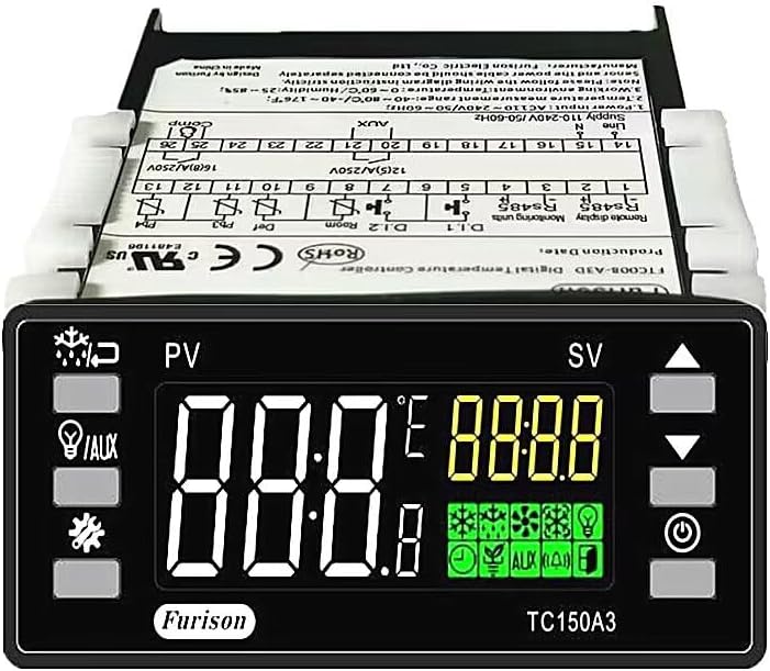 UL&CE Digital Temperature Controller -40℉-176℉ Refrigeration Heating Cooling Incubator Thermostat with 2 Relays Output 4 NTC or PT1000 Probe Inputs