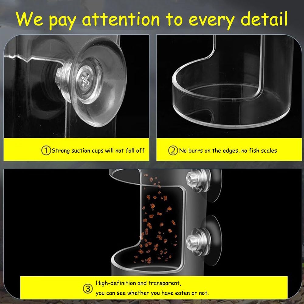 Fish Feeder Oval Back Flat Automatic Feeders Reduced Filter Clogging Tank Suitable for All Kinds of Food Tank Accessories
