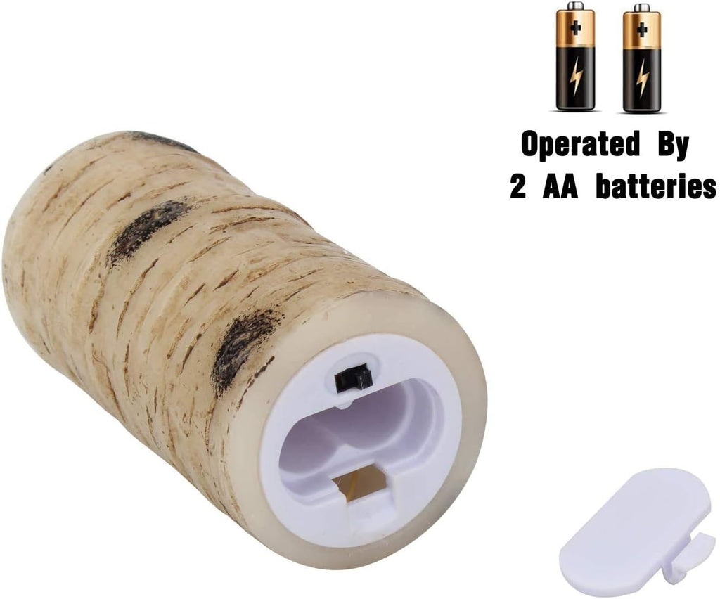 Flameless Flickering LED Candles with Birch Bark Effect - Set of 9 Battery-Operated Real Wax Pillar with 10-Key Remote Control - 2/4/6/8 Hour Timer