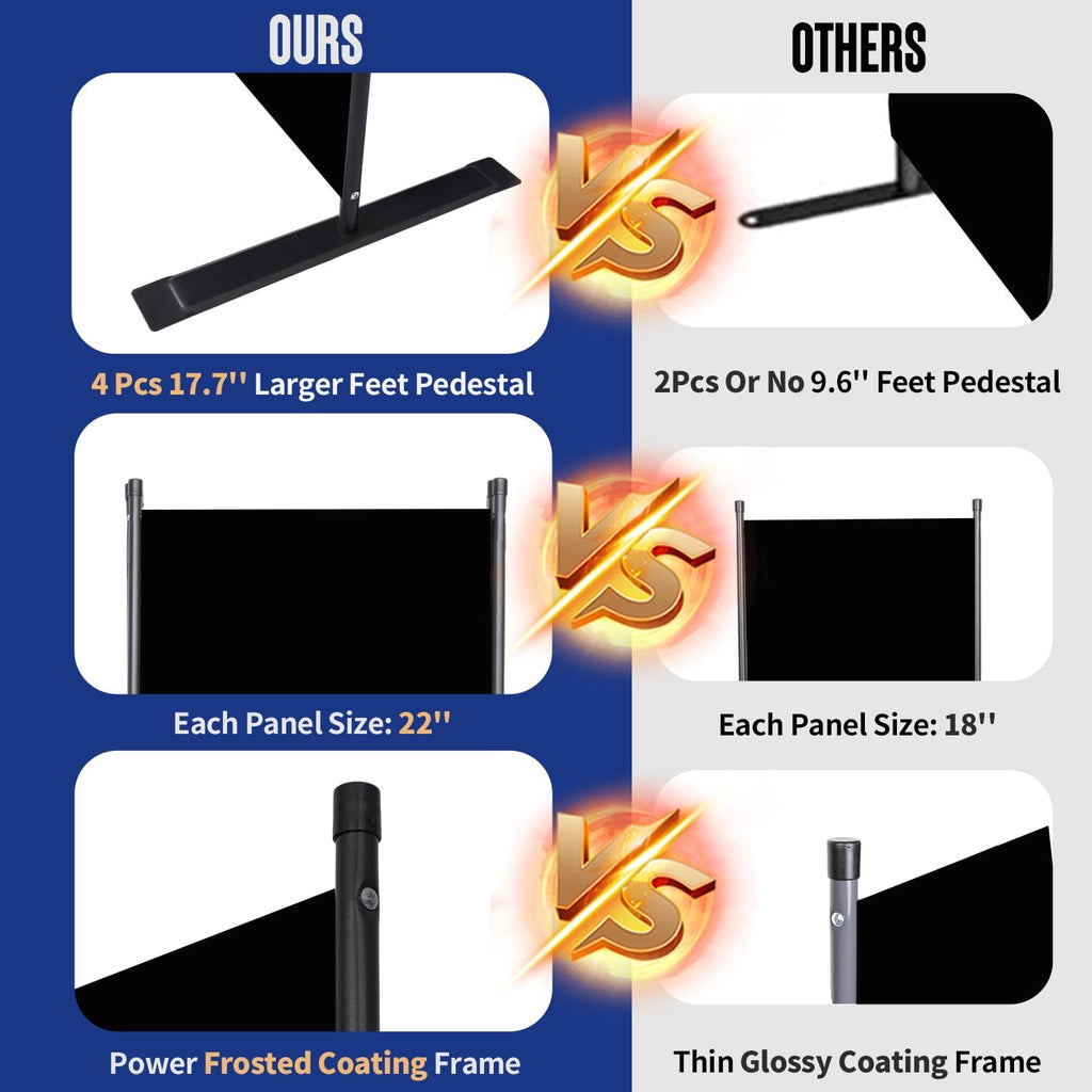 Room Divider and Folding Privacy Screens 6 Panel, 11 Ft Wide Room Partitions Dividers, Portable Room Divider Screen for Room Separtition, Folding Wall Dividers for Rooms, Office, Bedroom, Studio Black
