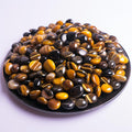Polished Tigers Eye Rounded Crystal Chips 200 Pcs - 0.3" 10 oz Tumbled Stone Chips Crushed Sea Glass Stones Healing Reiki Crystal Making Home Decoration