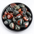 South African Blood Jasper Healing Crystal Stone Set - 24 Pieces, 0.6" Natural & Polished Stones for Healing, Meditation, Reiki, Chakra, Crafting & Decoration