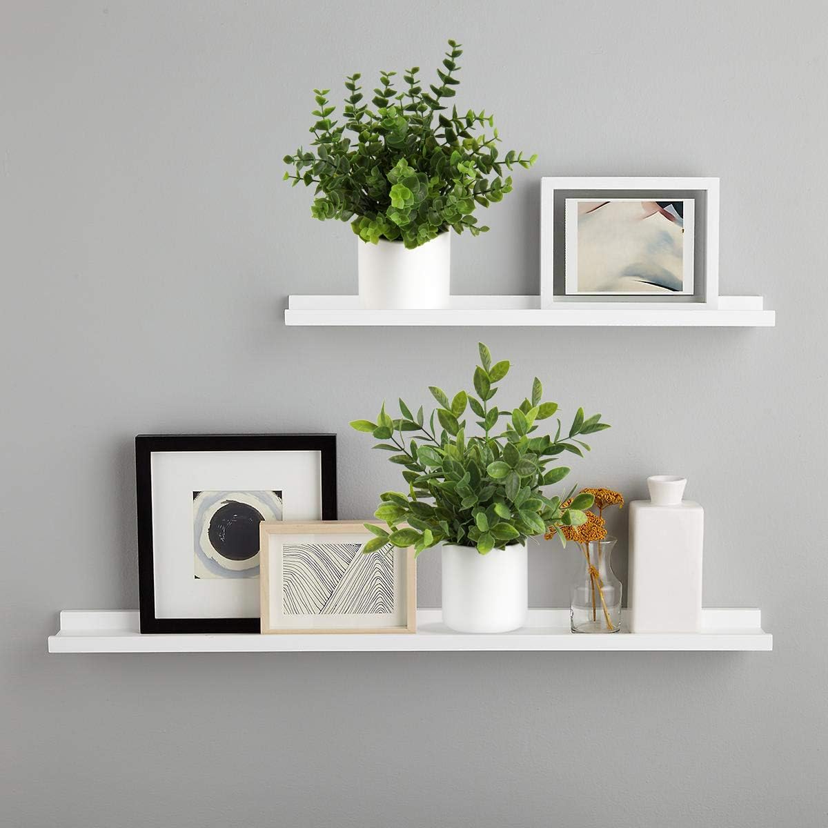 Briful Mini Fake Plants Set of 2 Small Faux Plant Eucalyptus Rosemary Greenery Potted Plants Artificial Decor for Home Table Office Room Desk Bathroom Shelf Kitchen Farmhouse Mantel Decoration